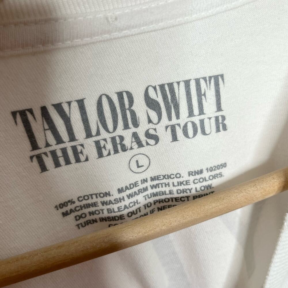 The Eras Tour Short Sleeve Oversized T Shirt Large White Swifty Double Sided - Picture 5 of 9